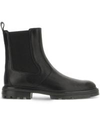 Hogan - Elastic-Panel Leather Boots - Lyst