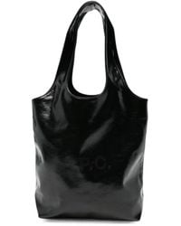 A.P.C. - Logo-Print Patent-Finish Tote Bag - Lyst