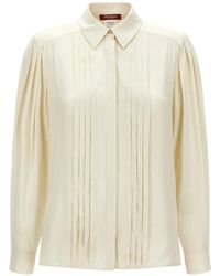 Max Mara - Vongola Pleated Silk Shirt - Lyst