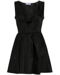 Prada - Robe Courte Re-Nylon À Détail De Nœud - Lyst