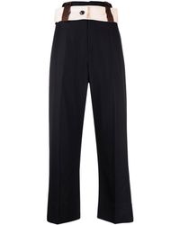 Plan C - Straight-leg Cropped Trousers - Lyst