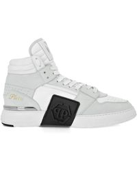 Philipp Plein - Phantom Kicks Mid-Top Leather Sneakers - Lyst