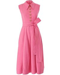 Carolina Herrera - Robe Mi-Longue À Taille Ceinturée - Lyst