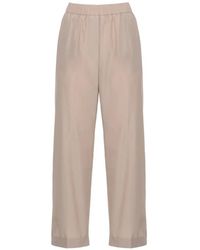 Peserico - Elasticated-Waist Cropped Trousers - Lyst
