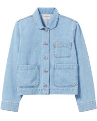 Claudie Pierlot - Peter Pan-Collar Denim Jacket - Lyst