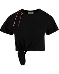 Akep - Logo-Embroidered Crop T-Shirt - Lyst