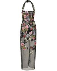 Carolina Herrera - Column Gown With Floral Embroidery - Lyst