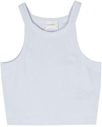 Closed - Logo-embroidered Ribbed Tank Top - Lyst