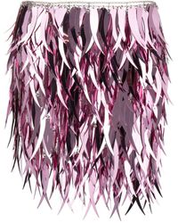 Rabanne - Metallic Feathers Mini Skirt - Lyst