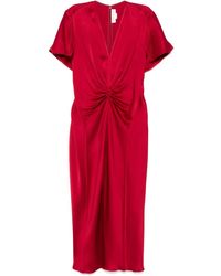 Victoria Beckham - Abito Midi Con Dettaglio Arricciato - Lyst