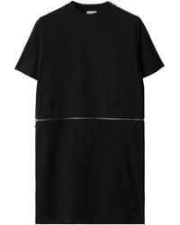 Burberry - Logo-embroidered Cotton Dress - Lyst
