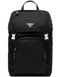 Prada - Re-Nylon And Saffiano Leather Backpack - Lyst