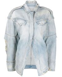 The Attico - Distressed Denim Jacket - Lyst