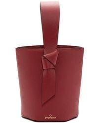 La Portegna - Julieta Knotted Leather Bucket Bag - Lyst