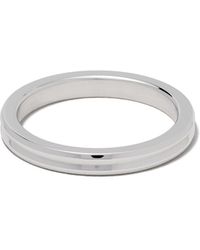 Le Gramme - 18kt White Polished Gold Horizontal Guilloche Ring - Lyst