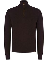Paul & Shark - Ribbed-Knit Quarter-Zip Sweater - Lyst