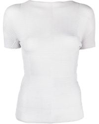 Issey Miyake - Cut-out Textured T-shirt - Lyst