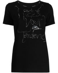 Yohji Yamamoto - T-shirt Met Geborduurd Logo - Lyst