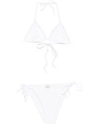Hunza G - Crystal-Embellished Crinkle-Effect Bikini - Lyst