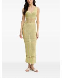 Guess - Openwork Knitted Maxi Dress - Lyst