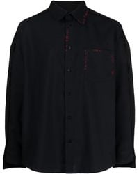 Marni - Chemise En Laine À Logo Brodé - Lyst