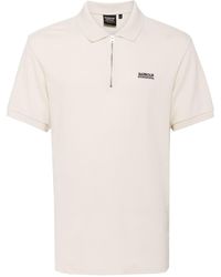 Barbour - Albury Zip-neck Cotton Polo Shirt - Lyst