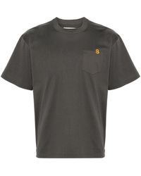 Sacai - Embroidered-logo Cotton T-shirt - Lyst