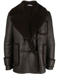 Thom Browne - Shearling-collar Double-breasted Coat - Lyst