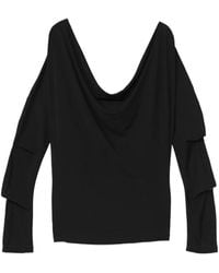 Helmut Lang - Ruffled Long-Sleeve Top - Lyst