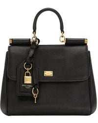 Dolce & Gabbana - Medium Sicily Leren Handtas Met Structuur - Lyst