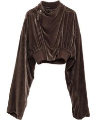 Rick Owens - Velvet Zip-Front Cropped Jacket - Lyst