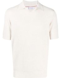 Brunello Cucinelli - Ribbed Knit Polo Shirt - Lyst