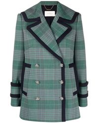 Zimmermann - Check-pattern Double-breasted Jacket - Lyst