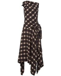 Monse - Knotted Asymmetric-Hem Midi Dress - Lyst
