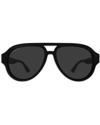 Gucci - Web-Stripe Pilot-Frame Sunglasses - Lyst