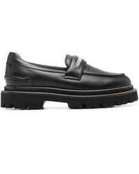Peserico - Punto Luce-chain Leather Loafers - Lyst