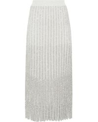 Brunello Cucinelli - Sequin-embellished Knitted Skirt - Lyst