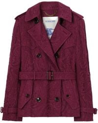 Burberry - Short Paisley Lace Foxfield Trench Coat - Lyst
