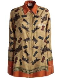 Bally - Chemise En Soie À Imprimé Graphique - Lyst