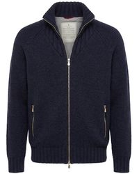 Brunello Cucinelli - Chunky-Knit Zip-Up Cardigan - Lyst
