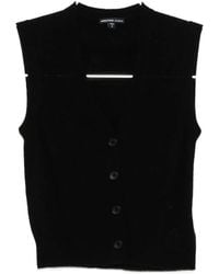 James Perse - Cashmere Button-Up Vest - Lyst