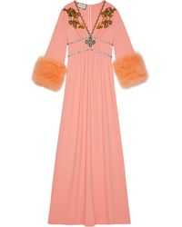 Gucci Avondjurk Verfraaid Met Kristal - Roze