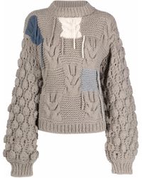 Tuinch Patchwork Cashmere Sweater - Gray