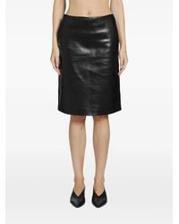 Jil Sander - Leather Midi Skirt - Lyst