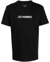 Les Hommes - Logo Print T-Shirt - Lyst