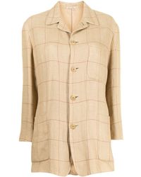 Hermès Pre-owned karierte Hemdjacke - Braun