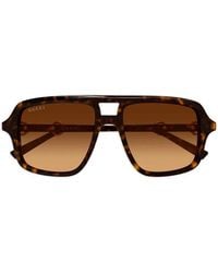 Gucci - Horsebit-Detail Square-Frame Sunglasses - Lyst