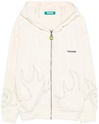Barrow - Embellished Zip-Up Hoodie - Lyst