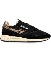 Autry - Reelwind Low Leopard-Print Pony-Hair Sneakers - Lyst