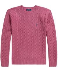 Polo Ralph Lauren - Pull En Maille Torsadée À Logo Brodé - Lyst